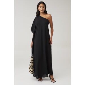 Show Me Your Mumu Tropez Maxi Dress Black One Shoulder M